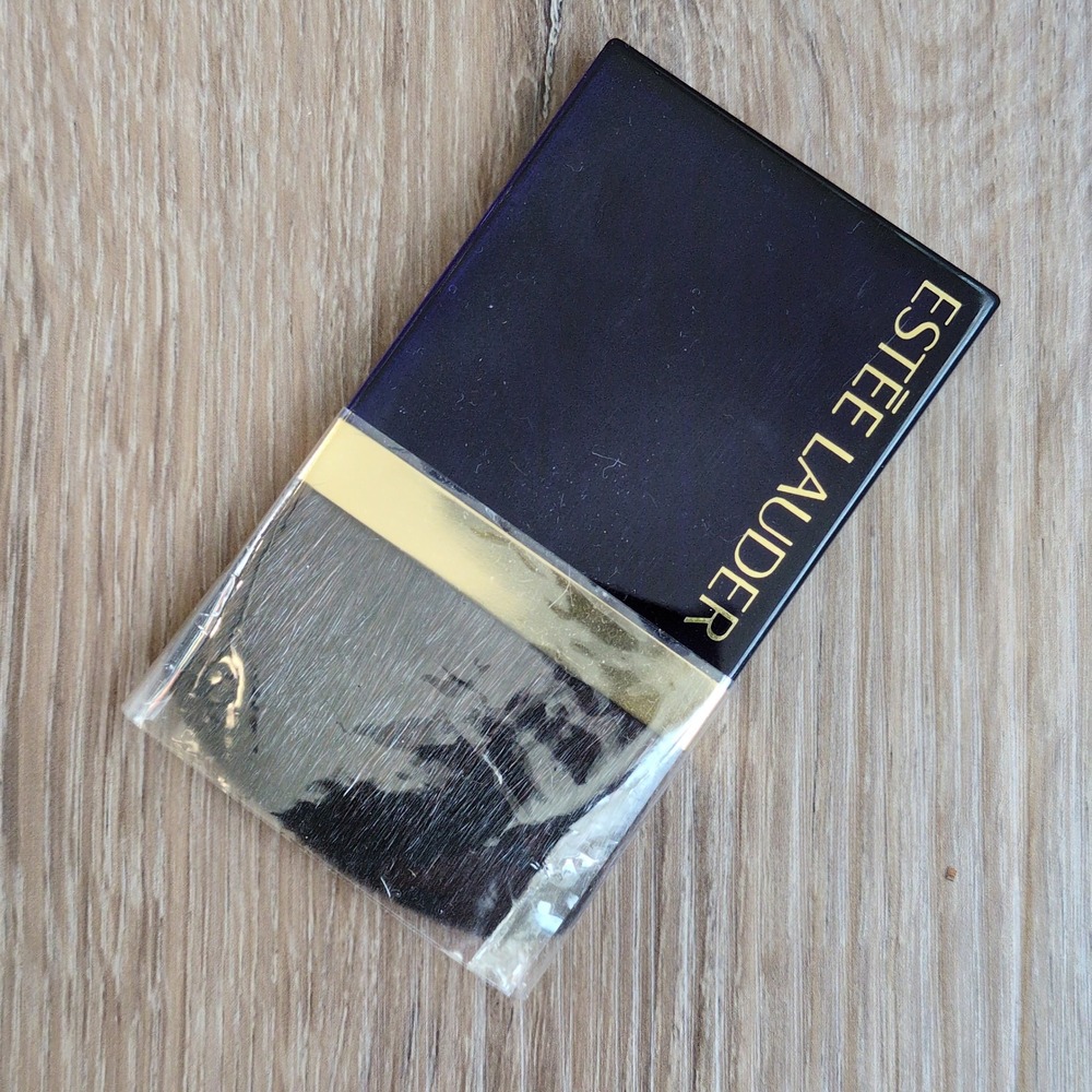 NEW Estee Lauder Large Blush Contour Powder Brush Blue Gold Flat Wide Applicator